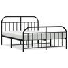 vidaXL Metal Bed Frame without Mattress with Footboard Black 160x200cm