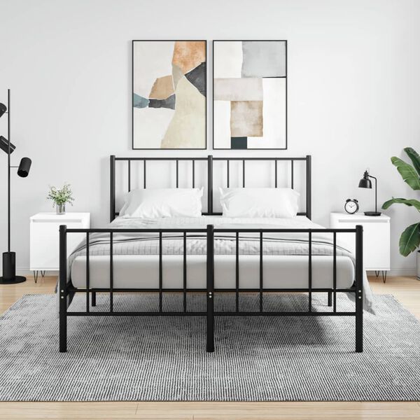 vidaXL Bedside Cabinets 2 pcs White 40x30x50 cm Engineered Wood