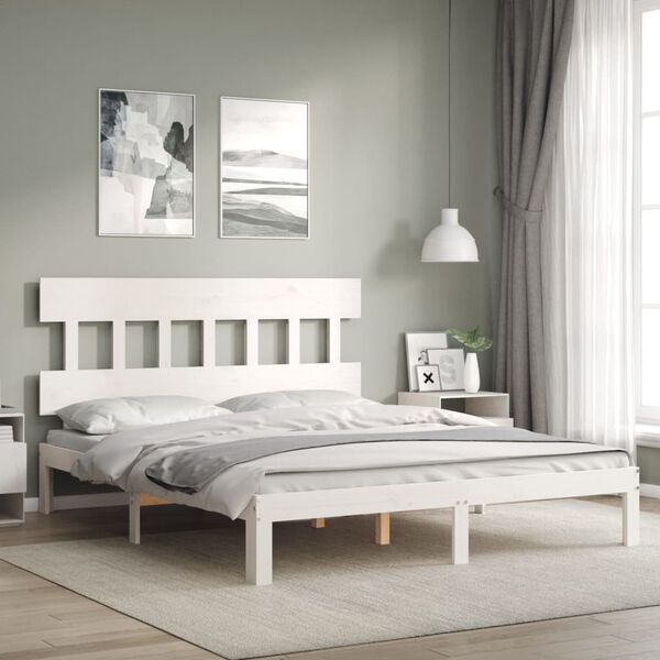 vidaXL Bed Frame without Mattress White 160x200 cm Solid Wood Pine