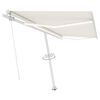 vidaXL Manual Retractable Awning with LED 400x350 cm Cream