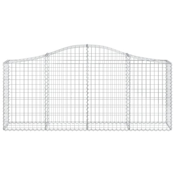 vidaXL Arched Gabion Baskets 10 pcs 200x30x80/100 cm Galvanised Iron