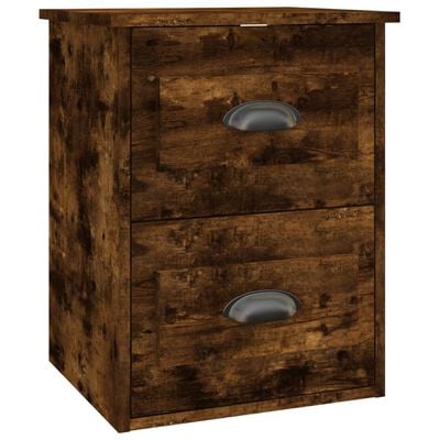 vidaXL Wall-mounted Bedside Cabinet Smoked Oak 41.5x36x53cm