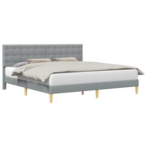 vidaXL Bed Frame with Headboard Light Grey 180 x 200 cm Fabric