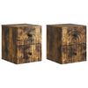 vidaXL Wall-Mounted Bedside Cabinet 2 pcs Smoked Oak 33 x 34.5 x 40 cm