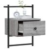 vidaXL Bedside Cabinet Wall-mounted Grey Sonoma 35x30x51 cm Engineered Wood