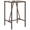 vidaXL Outdoor Bar Table Brown 70x70x110 cm Poly Rattan