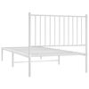 vidaXL Metal Bed Frame without Mattress with Headboard White 90x200cm