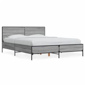vidaXL Bed Frame without Mattress Grey Sonoma 120x200 cm