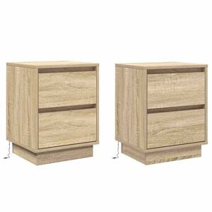 vidaXL Bedside Cabinet with Drawer 2 pcs Sonoma Oak 39 x 34.5 x 50 cm