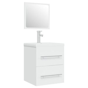 vidaXL Sink Cabinet with Built-in Basin White Engineered Wood