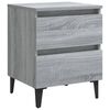 vidaXL Bed Cabinets with Metal Legs 2 pcs Grey Sonoma 40x35x50 cm