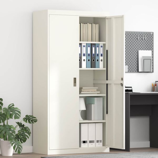 vidaXL Storage Cabinet 2 pcs White 90 x 40 x 180 cm Steel