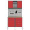 vidaXL Work Cabinet Set with Drawer with Shelf with Storage 5 pcs Red