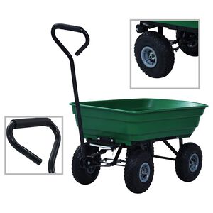vidaXL Garden Tipping Hand Cart 300 kg 75L Green