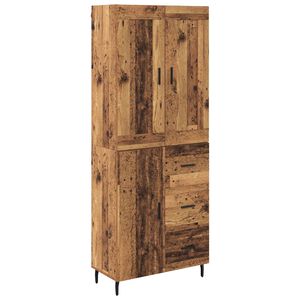 vidaXL Highboard with Drawer 2 pcs Old Wood Engineered Wood