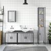 vidaXL 4 Piece Bathroom Furniture Set Grey Sonoma Engineered Wood