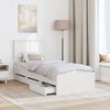 vidaXL Bed Frame with Drawer White 75 x 190 cm Engineer Wood