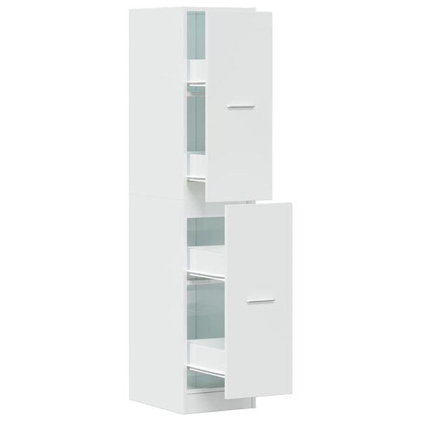 vidaXL Apothecary Cabinet High Gloss White 30x41x144.5 cm Engineered Wood