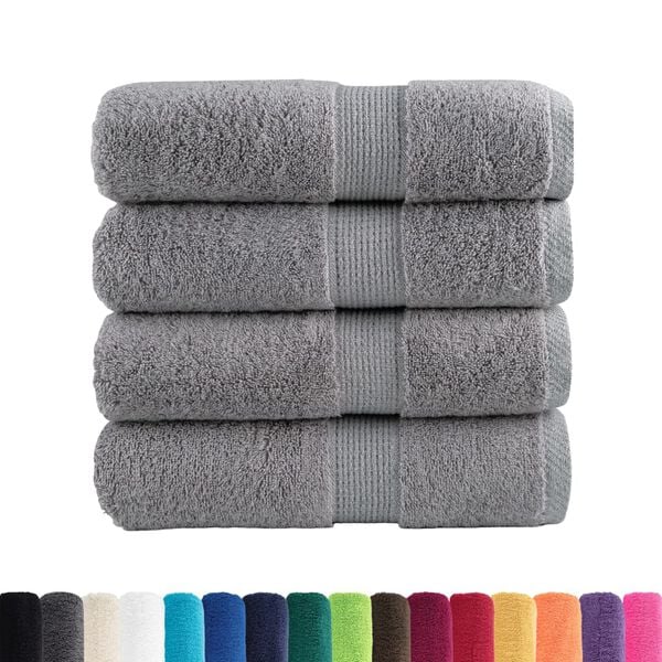 vidaXL Premium Guest Towels "SOLUND" 4 pcs Grey 30x50 cm 600 gsm