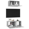 vidaXL 2 Piece TV Cabinet Set Concrete Grey Engineered Wood