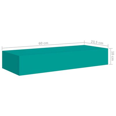 vidaXL Wall-mounted Drawer Shelves 2 pcs Blue 60x23.5x10cm MDF