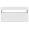 vidaXL TV Cabinet with LED Lights White 75x35x40 cm