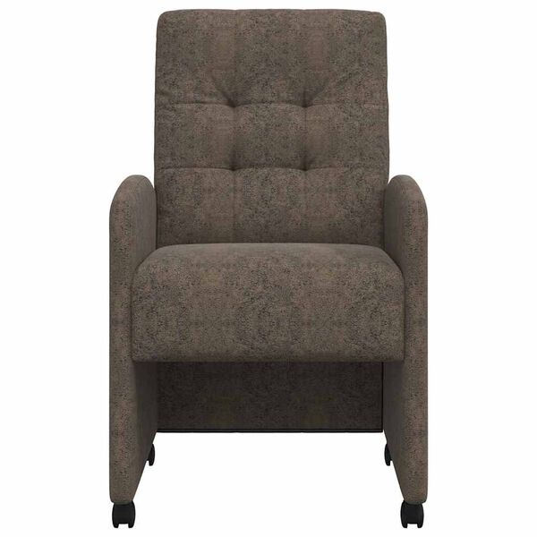 vidaXL Dining Chairs with Wheels 2 pcs Dark grey 57 x 67 x 98 cm