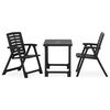 vidaXL 3 Piece Folding Bistro Set Plastic Grey