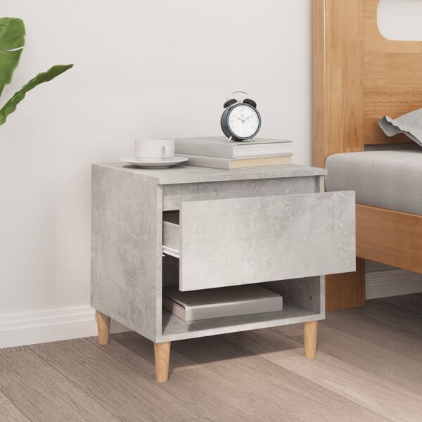 vidaXL Bedside Table Concrete Grey 50x46x50 Engineered Wood