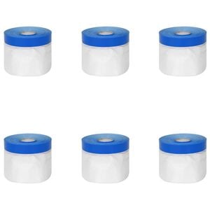 vidaXL Masking Film with Adhesive Tape 6 pcs Transparent and Blue