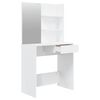 vidaXL Dressing Table Set High Gloss White 74.5x40x141 cm