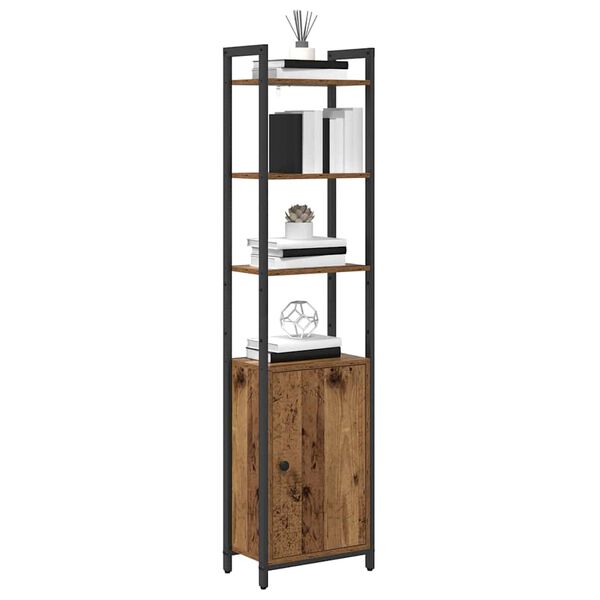 vidaXL Book Cabinet Old Wood 40 x 24 x 161 cm Engineered Wood