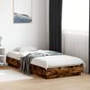 vidaXL Bed Frame without Mattress with LED Lights Smoked Oak 90x200 cm