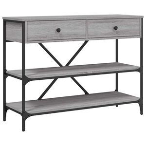 vidaXL Console Table with Drawers&Shelves Grey Sonoma Engineered Wood