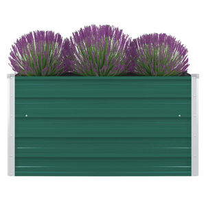 vidaXL Raised Garden Bed | Green | Galvanized Steel | 100x100x45 cm | Durable