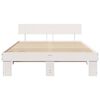 vidaXL Bed Frame with Headboard White 150 x 200 cm Solid Pine Wood