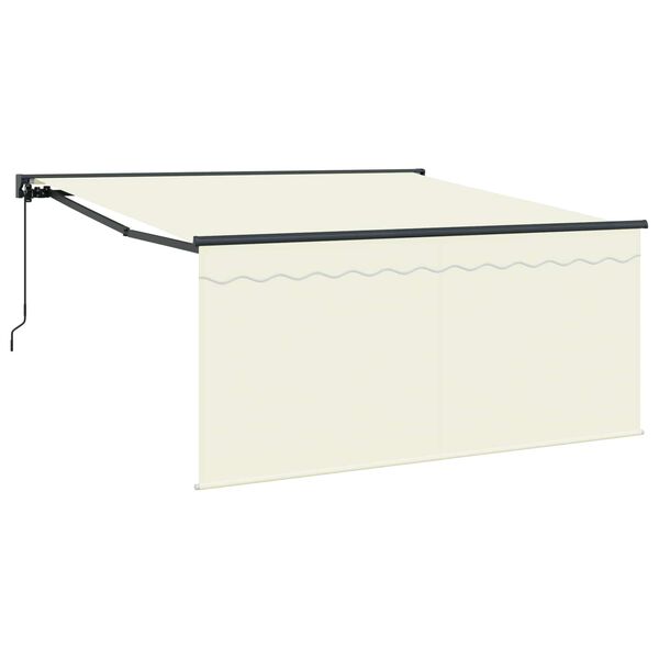 vidaXL Retractable Awning Cream 300 x 250 cm Polyester and Aluminium