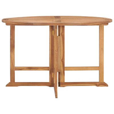 vidaXL Folding Garden Dining Table 120x120x75 cm Solid Teak Wood