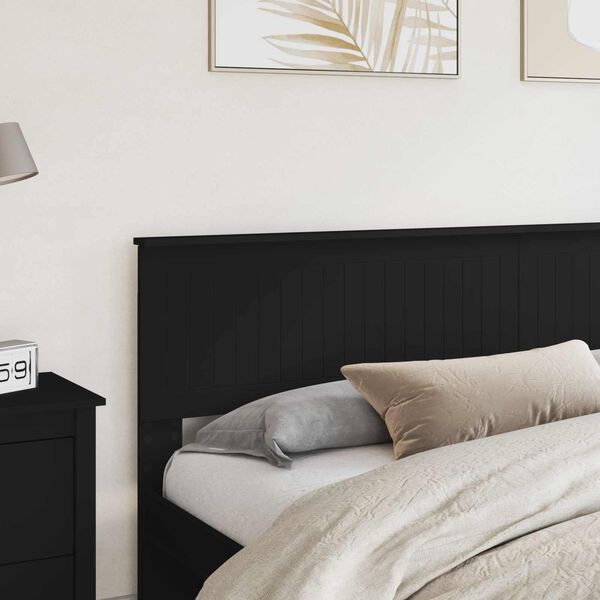 vidaXL Headboard Black Oak 200 cm Engineered wood