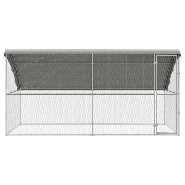 vidaXL Chicken Cage Silver 400 x 200 x 198.5 cm Galvanised Steel