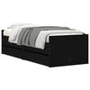 vidaXL Bed Frame with Drawers without Mattress Black 100x200 cm