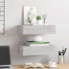 vidaXL Wall Drawer Shelves 2 pcs Concrete Grey 40x23.5x10cm MDF
