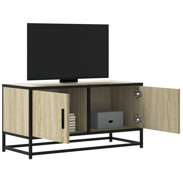 vidaXL TV Cabinet Sonoma Oak 80x34.5x40 cm Engineered Wood and Metal