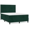 vidaXL Box Spring Bed with Mattress Dark Green 140x200 cm Velvet