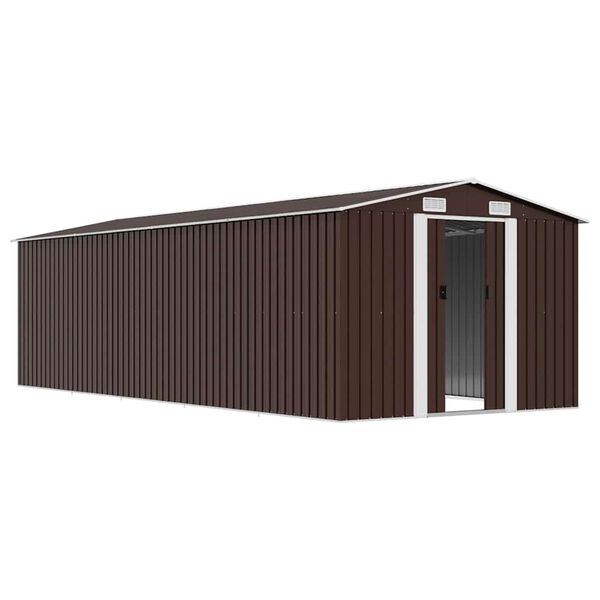 vidaXL Garden Shed 257x580x181 cm Metal Brown
