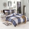 vidaXL Duvet Cover Set Check Print Coffee 200x200/60x70 cm