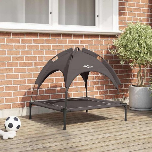 vidaXL Dog Bed Folding Manual Brown 71 x 64 x 71 cm Steel