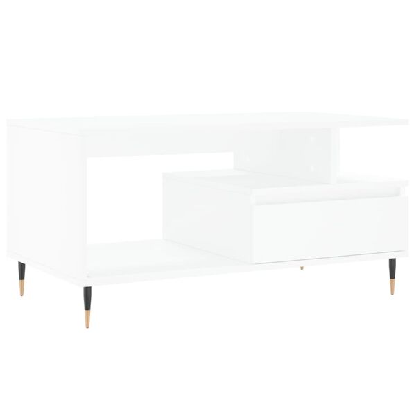 vidaXL Coffee Table White 90x49x45 cm Engineered Wood