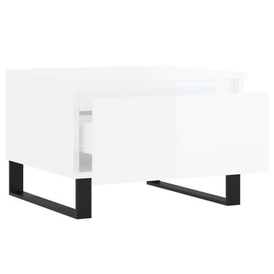 vidaXL Coffee Table High Gloss White 50x46x35 cm Engineered Wood