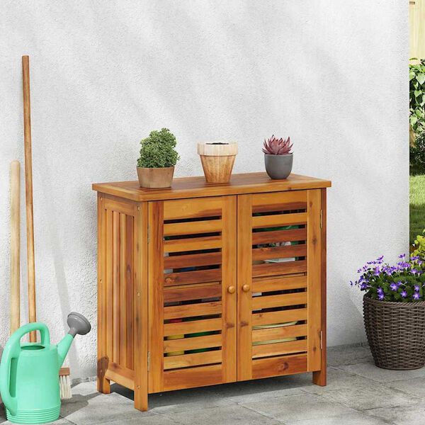 vidaXL Garden Cabinet Natural 75 x 35 x 70cm Solid Acacia Wood